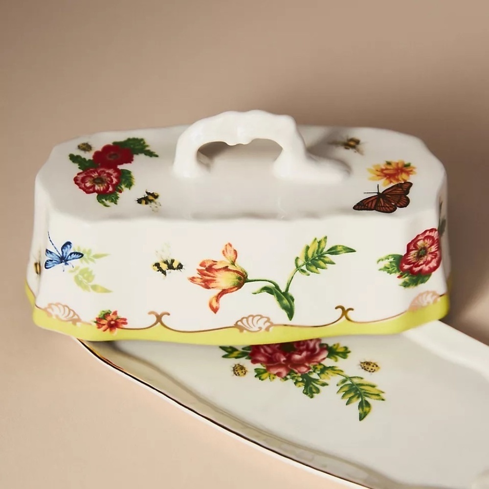 NWT Anthropologie Lou Rota Nature Butter Dish Hummingbird - Picture 3 of 5